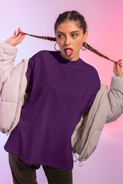 Purple Oversized Fit Unisex Tshirt - BURBENT®