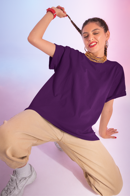 Purple Oversized Fit Unisex Tshirt - BURBENT®