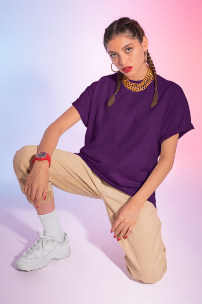 Purple Oversized Fit Unisex Tshirt - BURBENT®