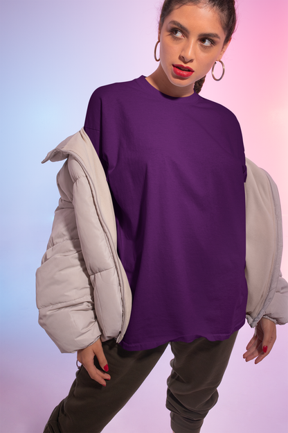 Purple Oversized Fit Unisex Tshirt - BURBENT®