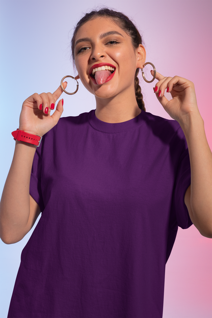 Purple Oversized Fit Unisex Tshirt - BURBENT®