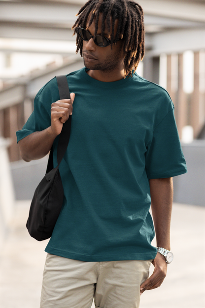 Petrol Blue Oversized Fit Unisex Tshirt - BURBENT®