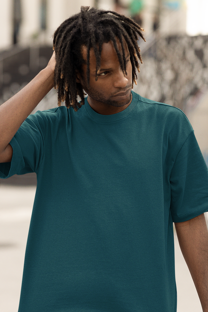 Petrol Blue Oversized Fit Unisex Tshirt - BURBENT®