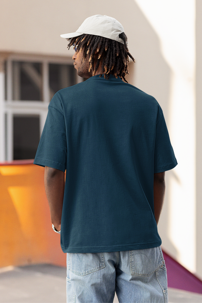 Petrol Blue Oversized Fit Unisex Tshirt - BURBENT®