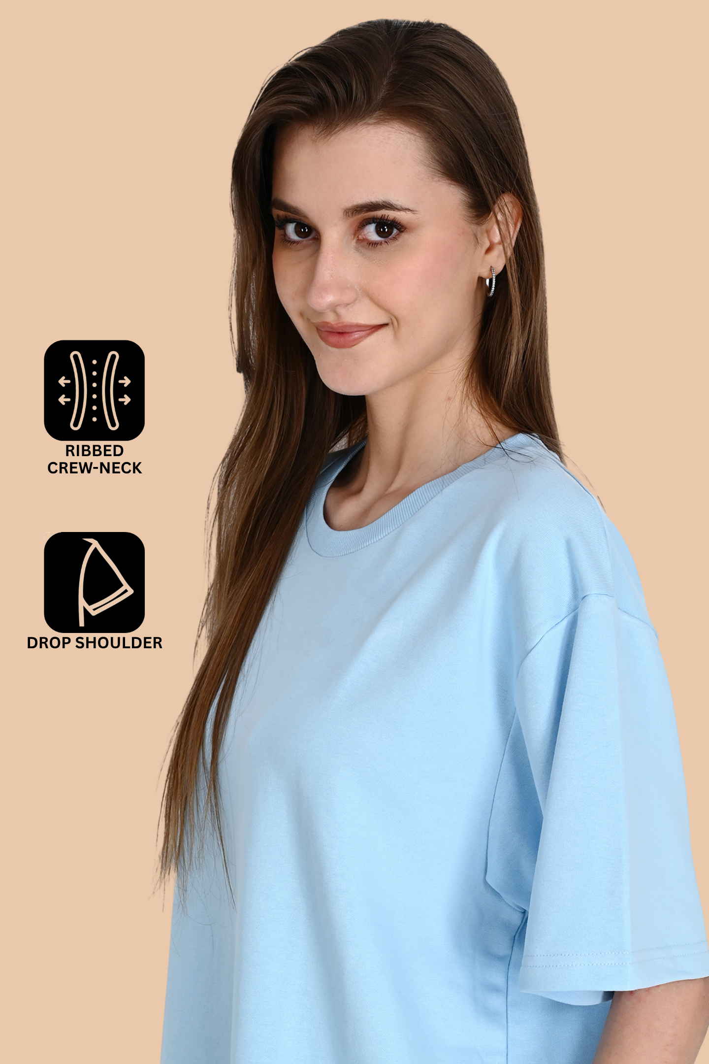 Powder Blue Unisex Oversized French Terry T-Shirt