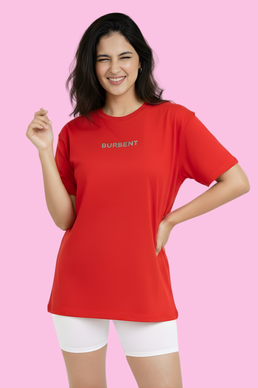 Red Oversized French Terry Unisex T-Shirt