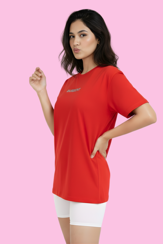 Red Oversized French Terry Unisex T-Shirt