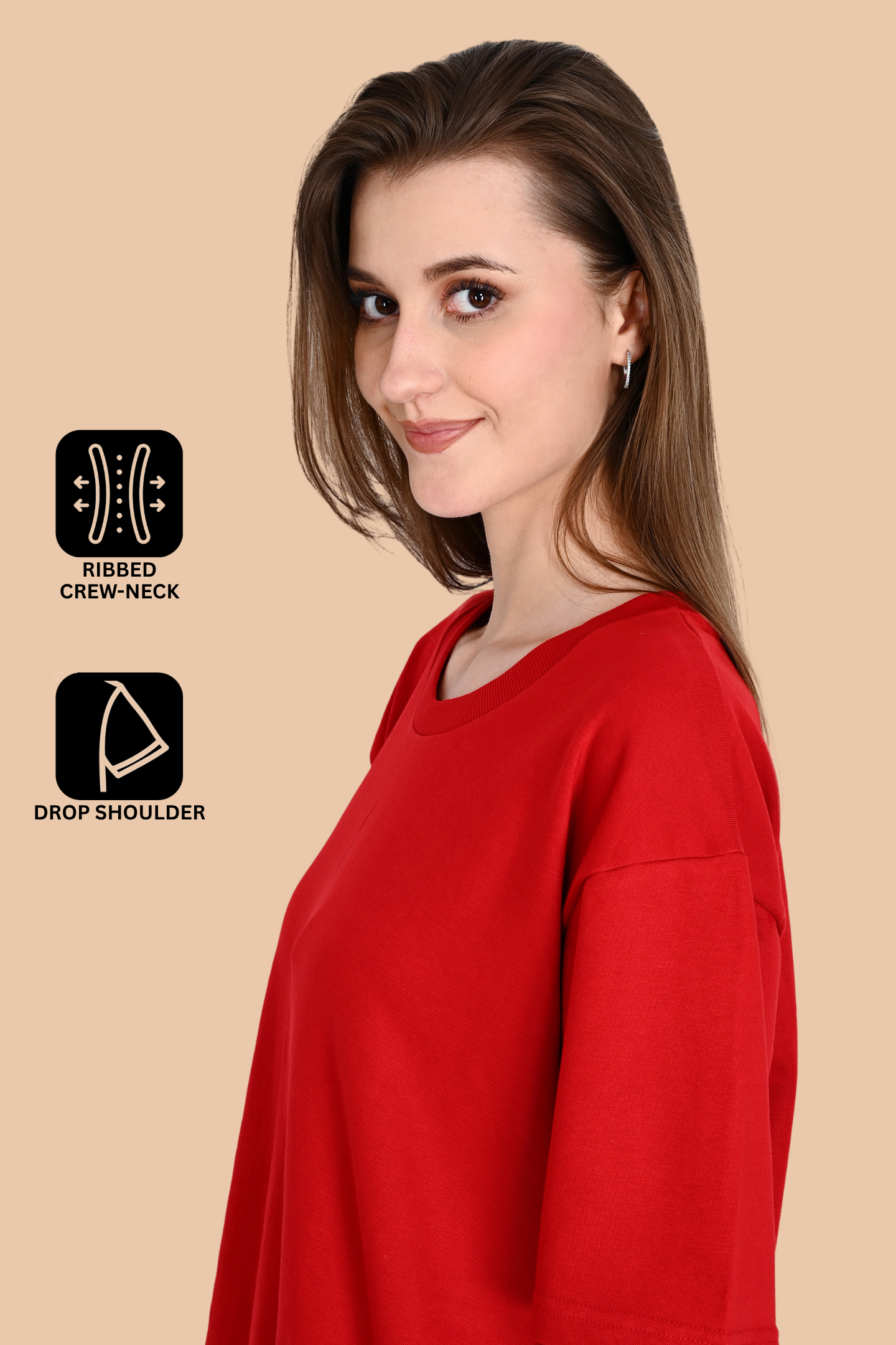 Red Unisex Oversized French Terry T-Shirt