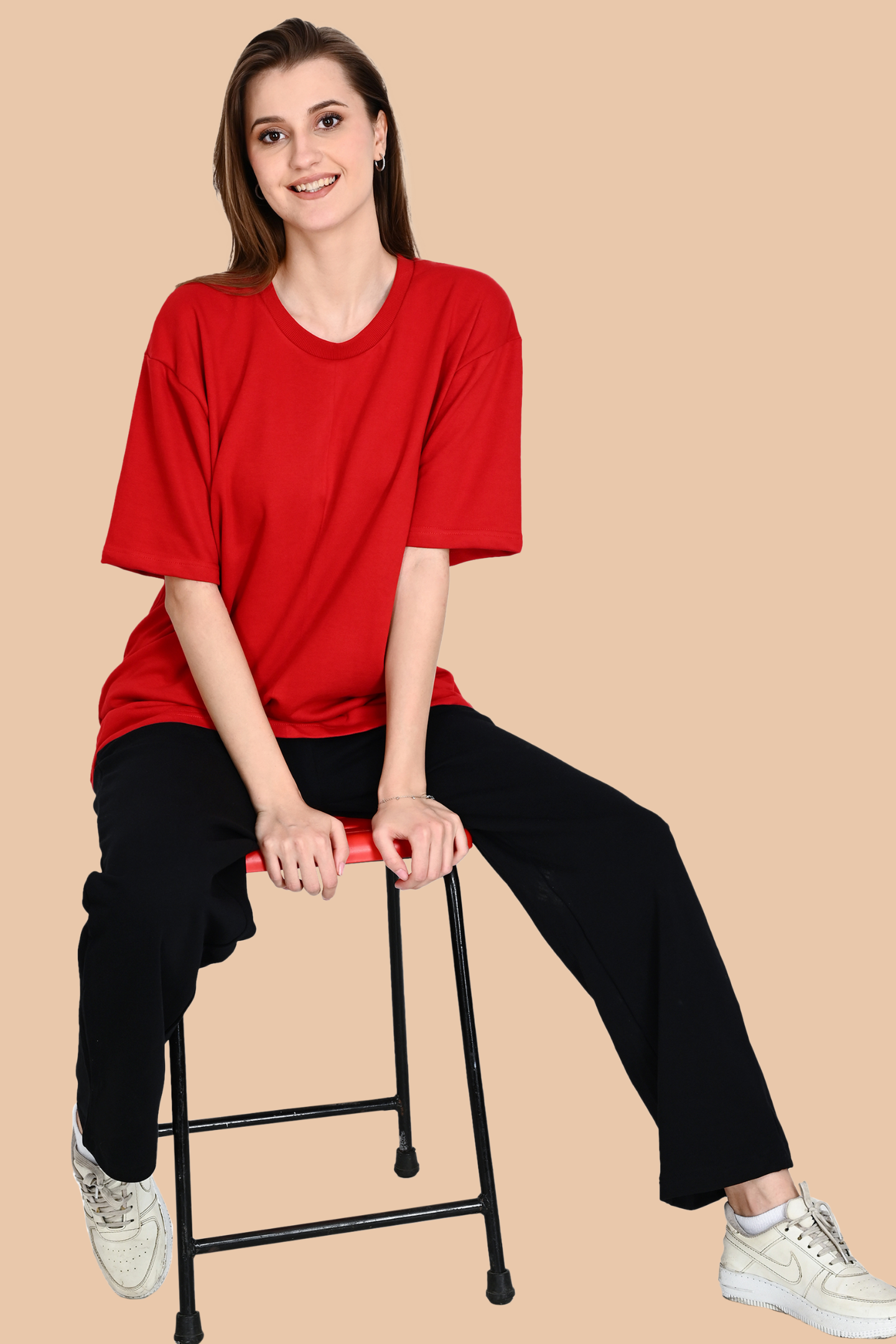 Red Unisex Oversized French Terry T-Shirt