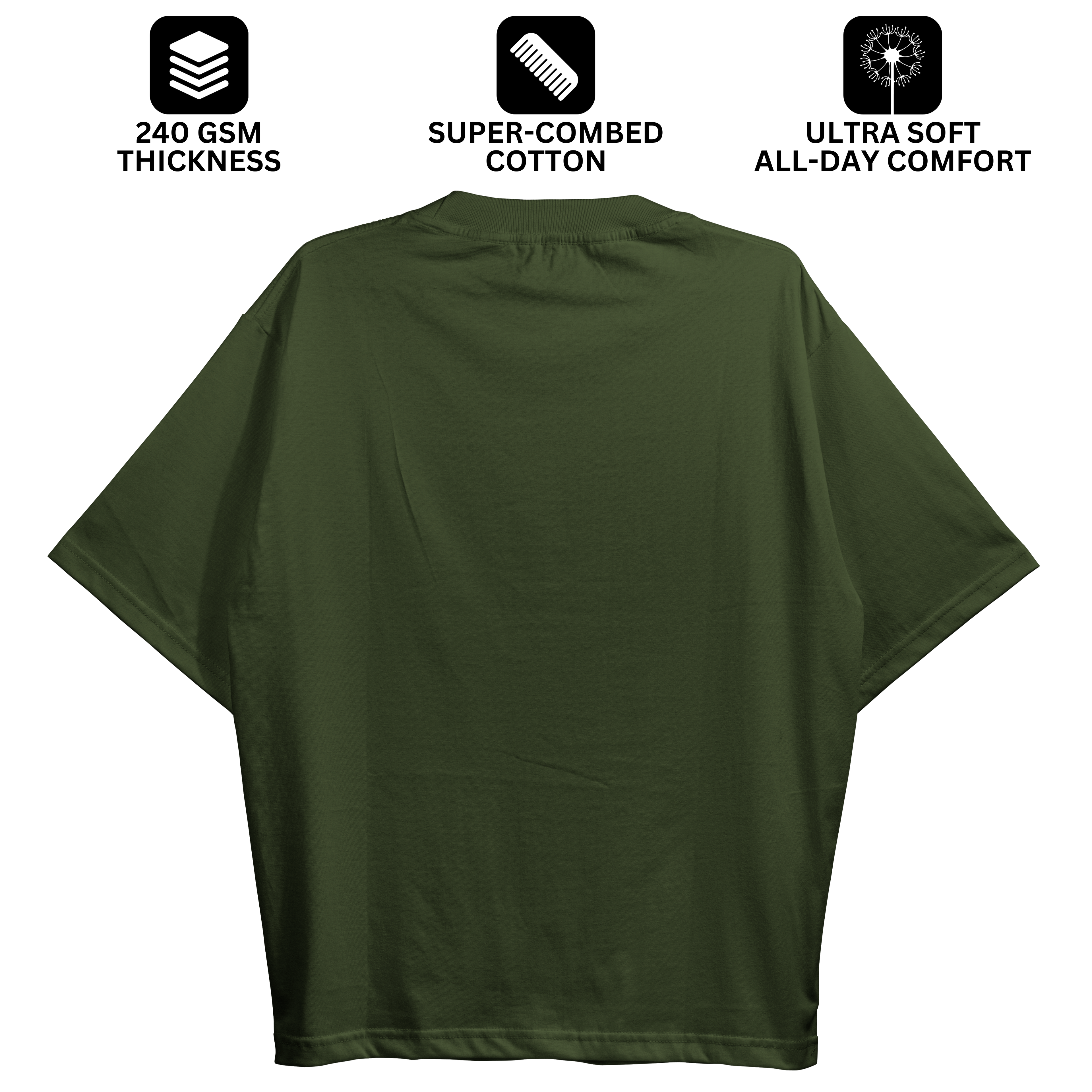 Olive Green Oversized Fit Unisex Tshirt