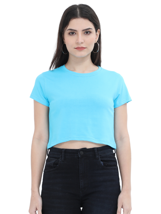 Sky Blue Crop Tshirt for Women - BURBENT®