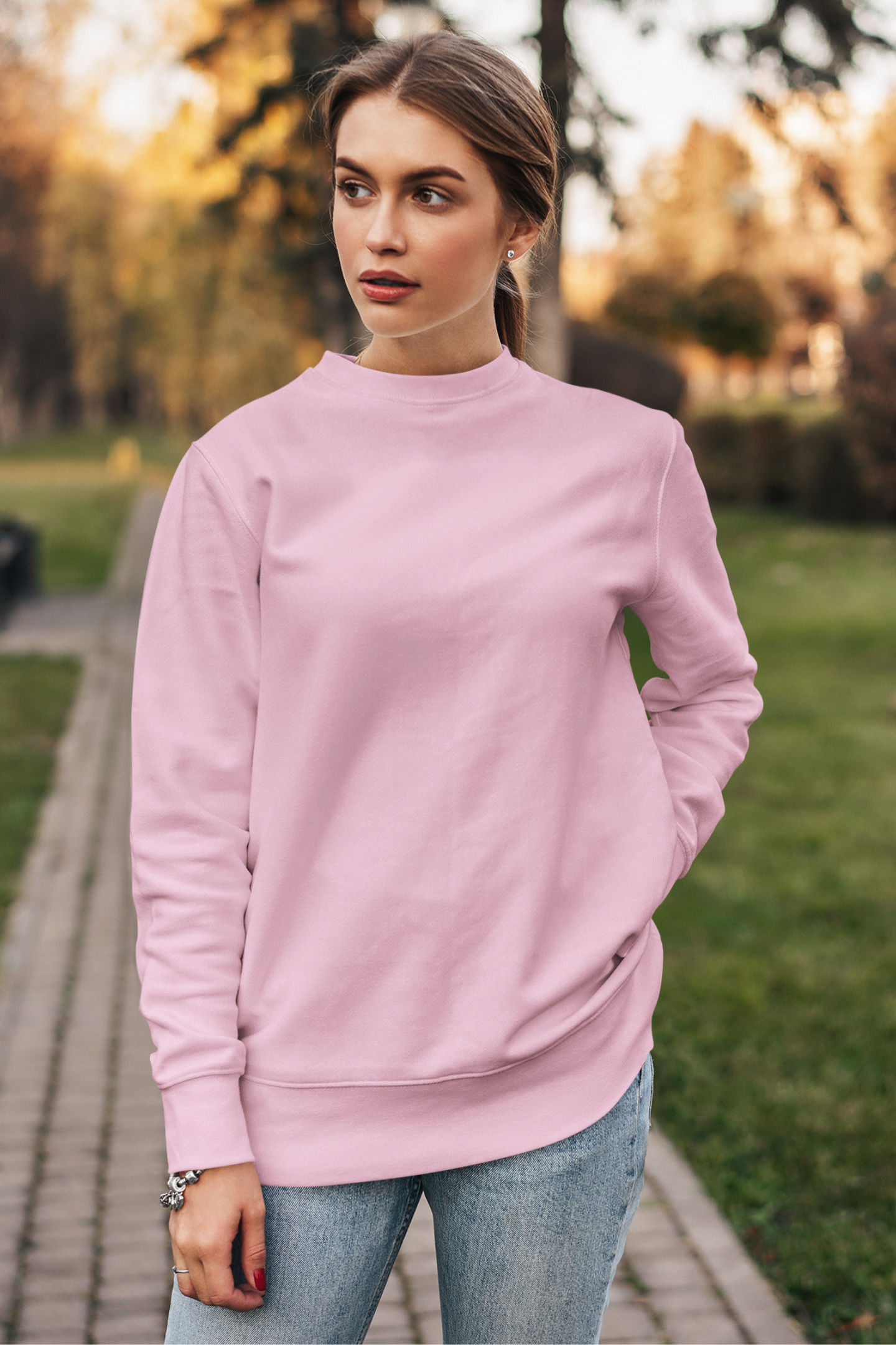 Baby Pink Unisex Crew Neck Sweatshirt - BURBENT®