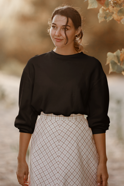 Black Unisex Crew Neck Sweatshirt - BURBENT®