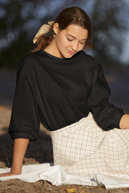 Black Unisex Crew Neck Sweatshirt - BURBENT®