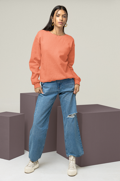 Coral Unisex Crew Neck Sweatshirt - BURBENT®