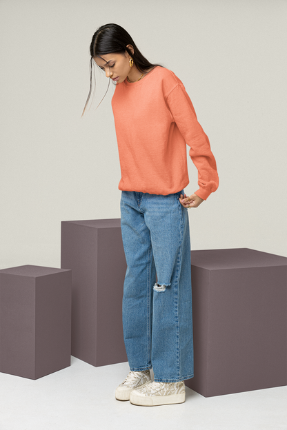 Coral Unisex Crew Neck Sweatshirt - BURBENT®