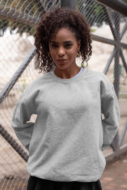 Grey Melange Unisex Crew Neck Sweatshirt - BURBENT®