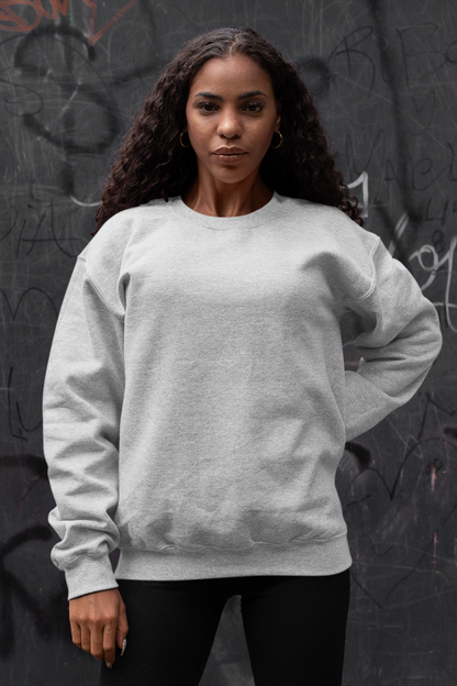 Grey Melange Unisex Crew Neck Sweatshirt - BURBENT®
