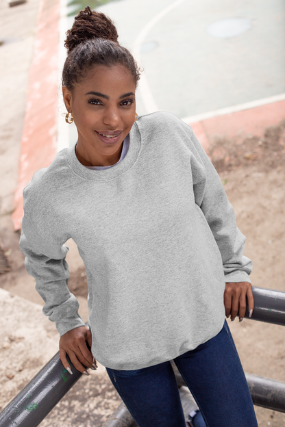 Grey Melange Unisex Crew Neck Sweatshirt - BURBENT®
