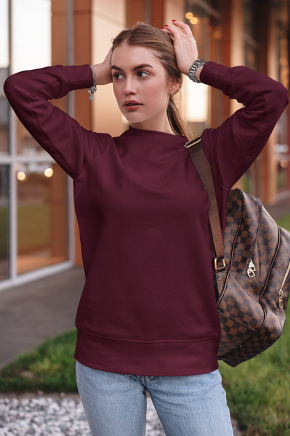 Maroon Unisex Crew Neck Sweatshirt - BURBENT®