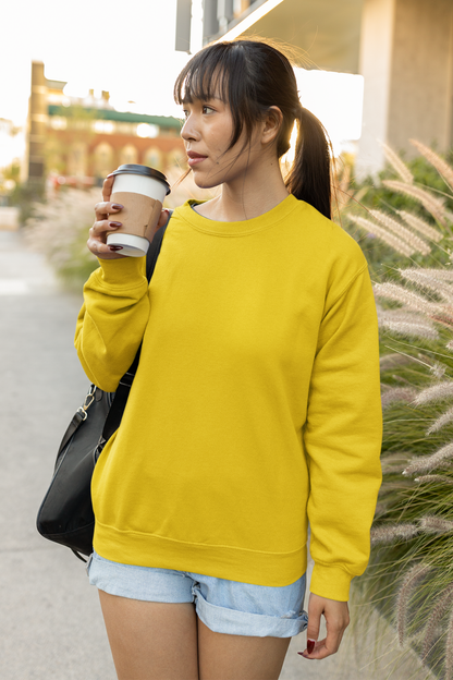 Mustard Yellow Unisex Crew Neck Sweatshirt - BURBENT®