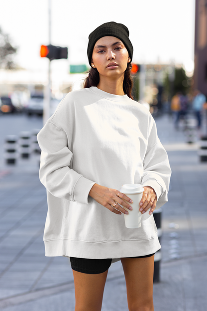 White Unisex Crew Neck Sweatshirt - BURBENT®