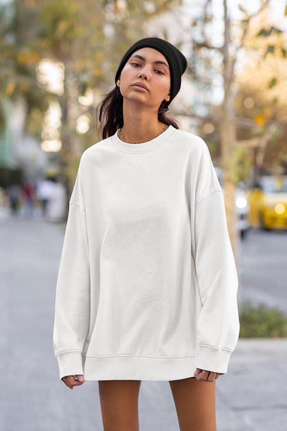 White Unisex Crew Neck Sweatshirt - BURBENT®