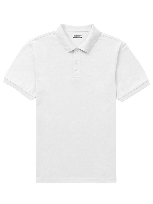 White Polo for Men - BURBENT®