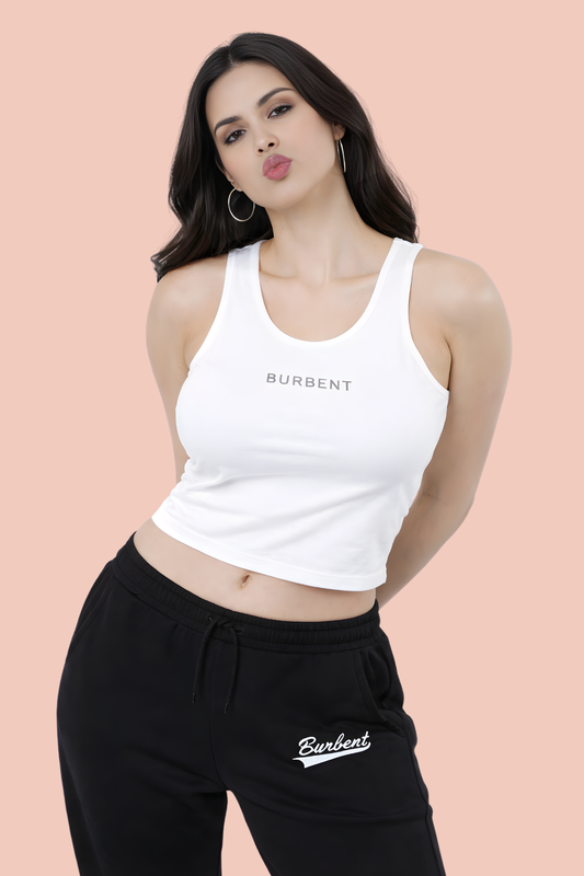 White Cotton Crop Tank Top