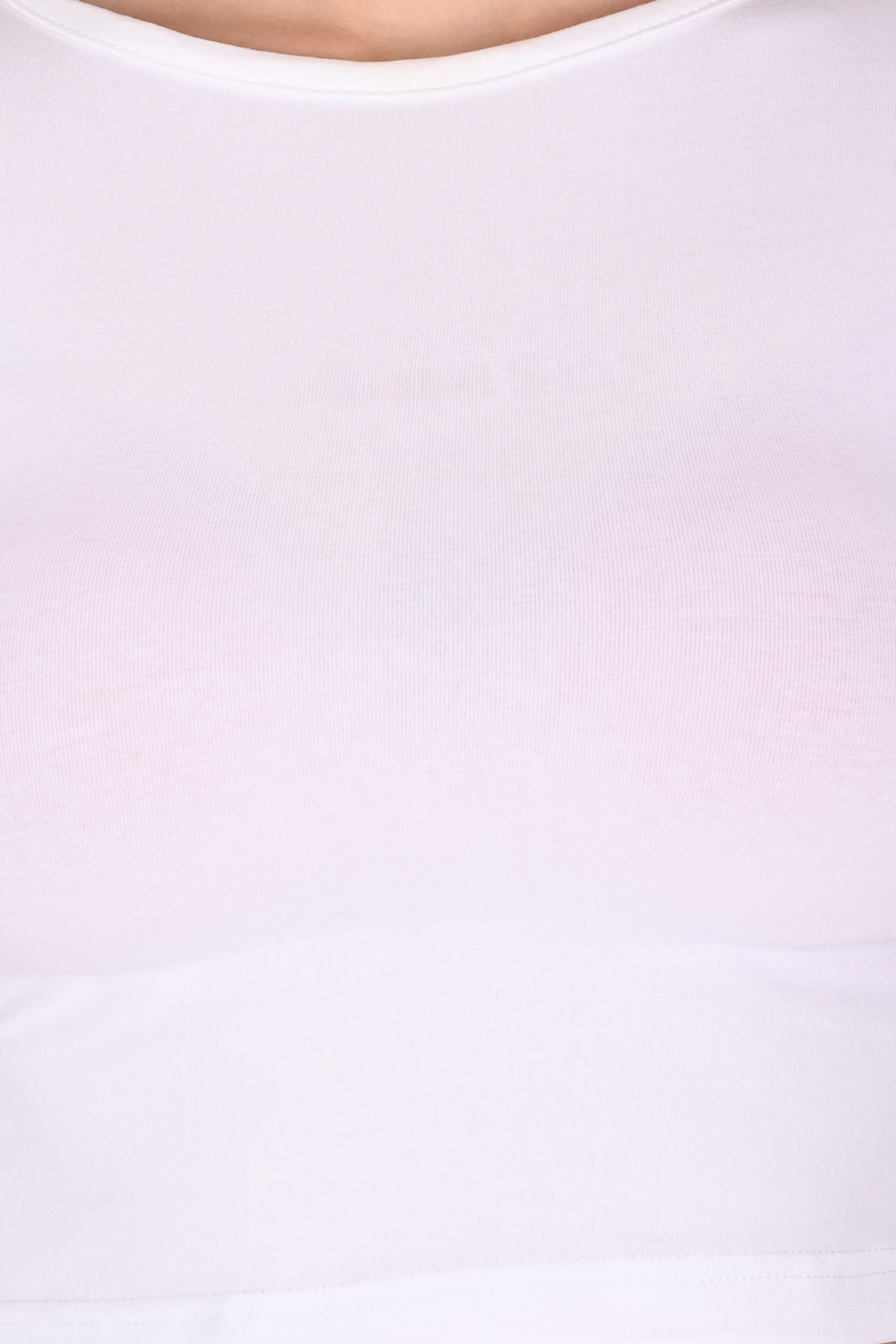 White Fitted Crop Tee