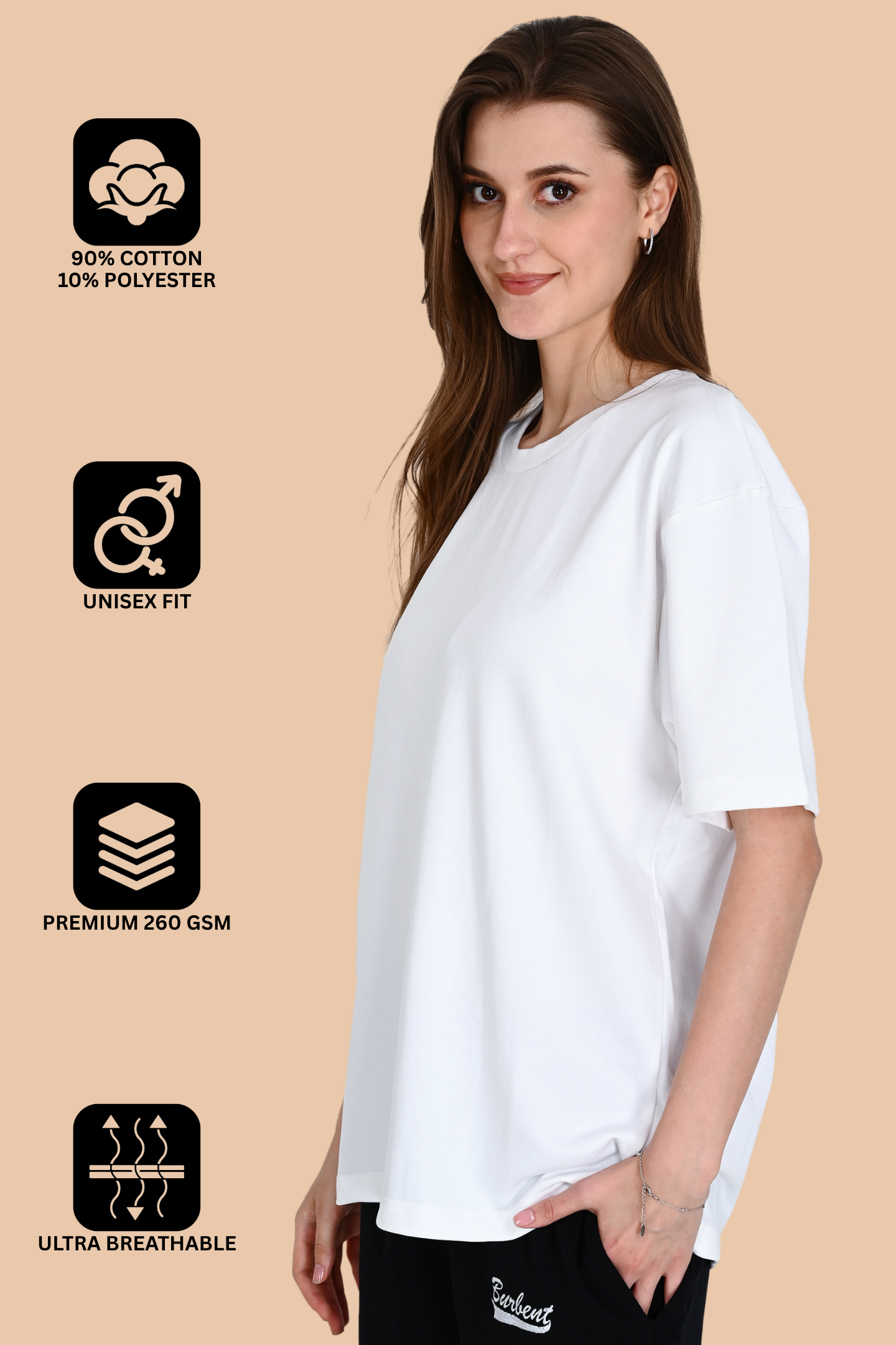 White Unisex Oversized French Terry T-Shirt
